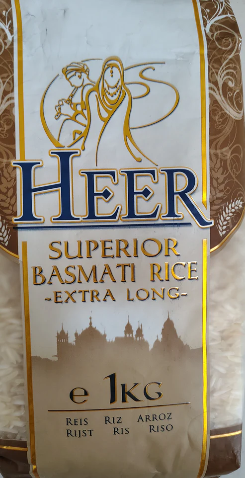 Heer Superior Basmati Rice Extra Long 1kg